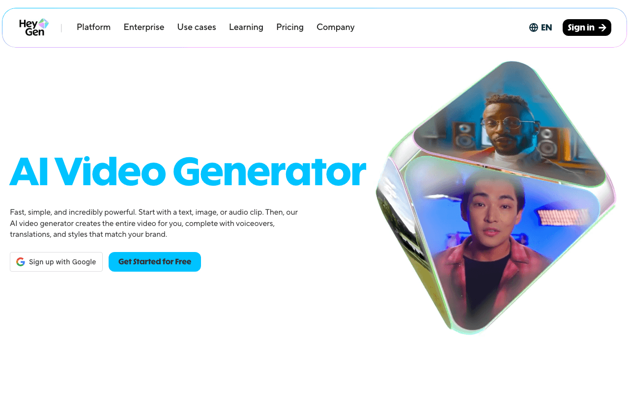 HeyGen homepage screenshot — 2026