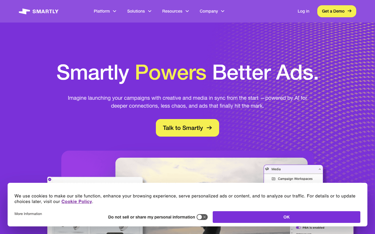 Smartly homepage screenshot — 2026