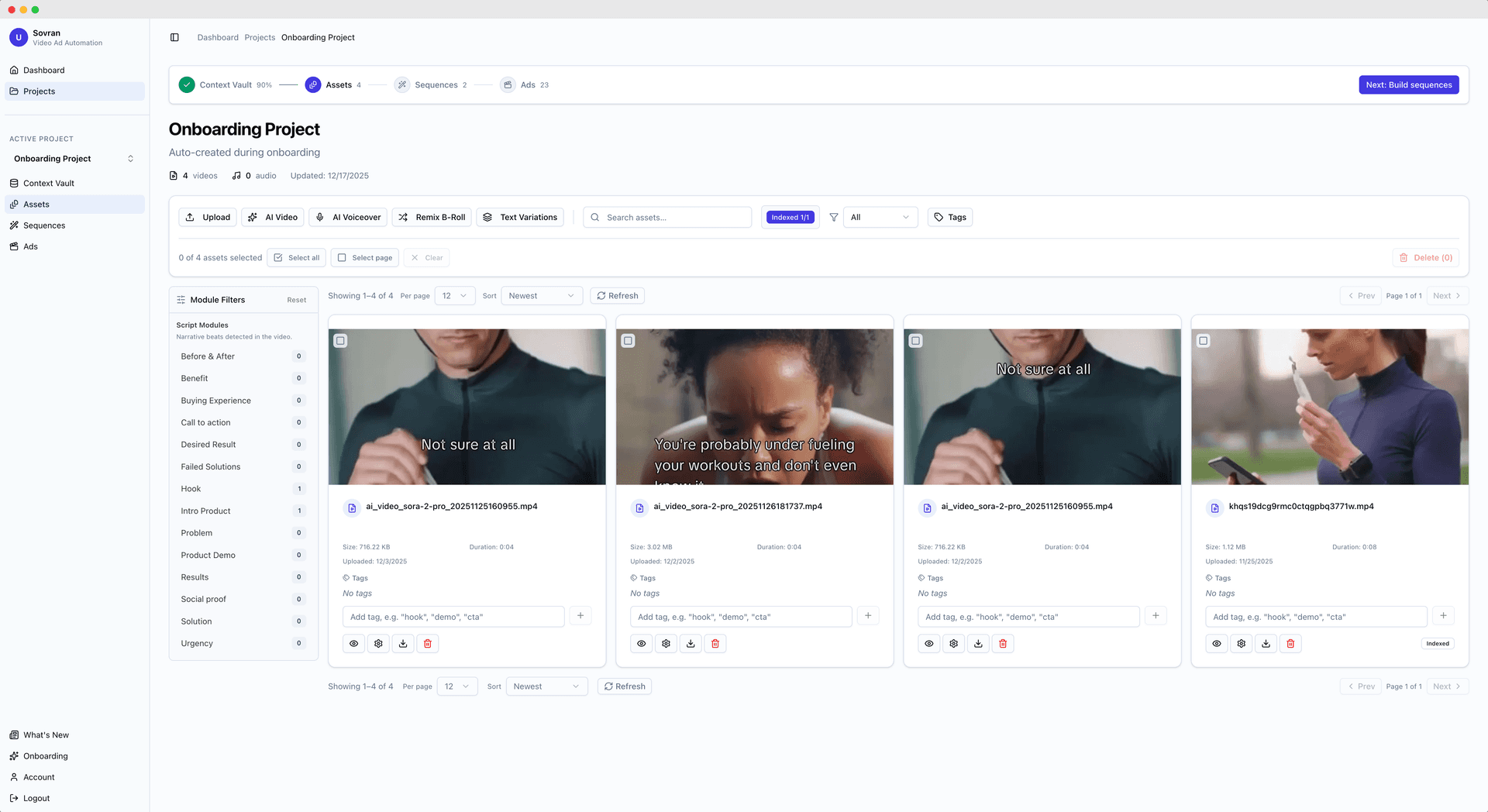 Sovran Dashboard - Asset Library