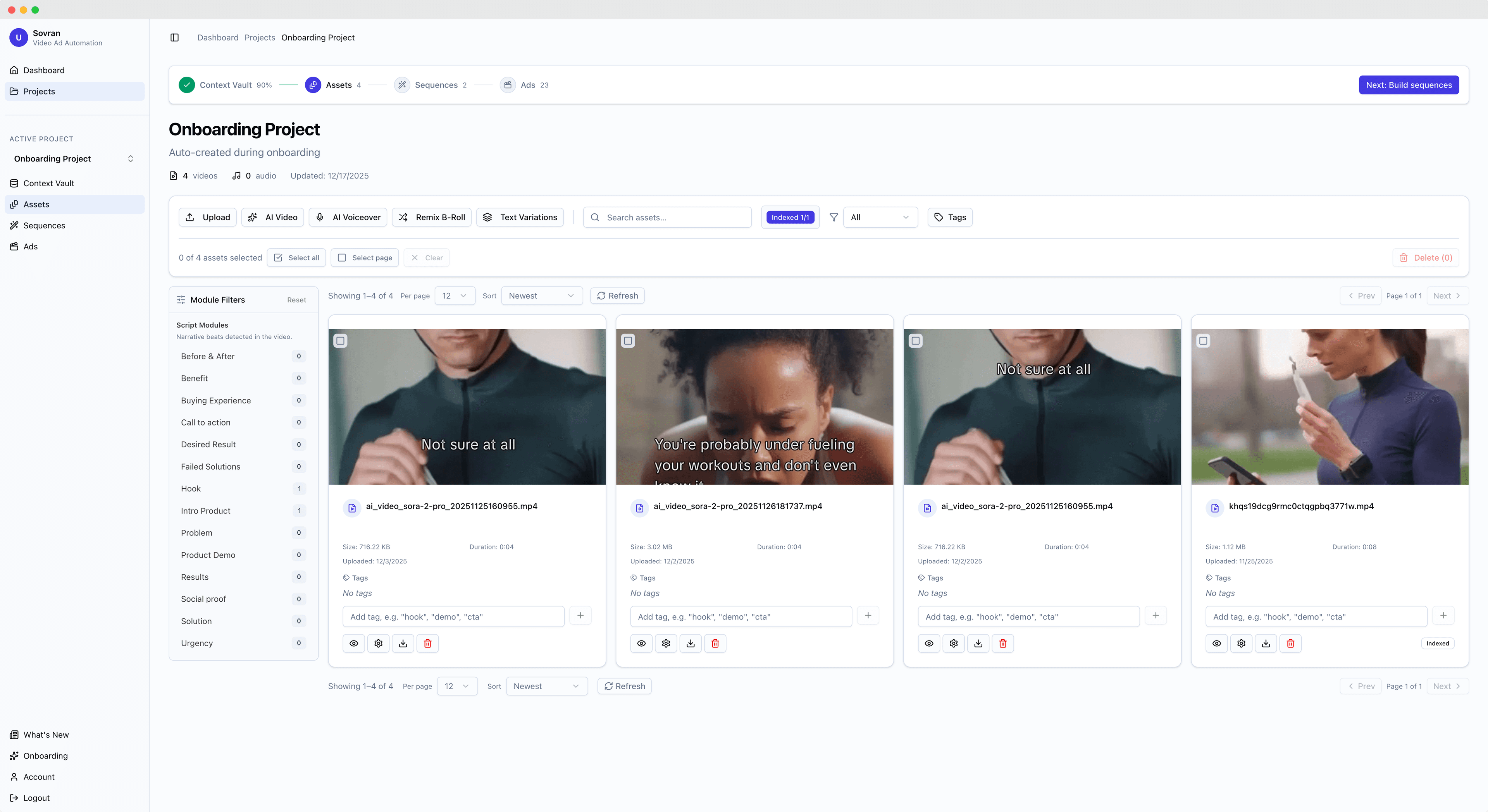 Sovran Dashboard - Asset Library