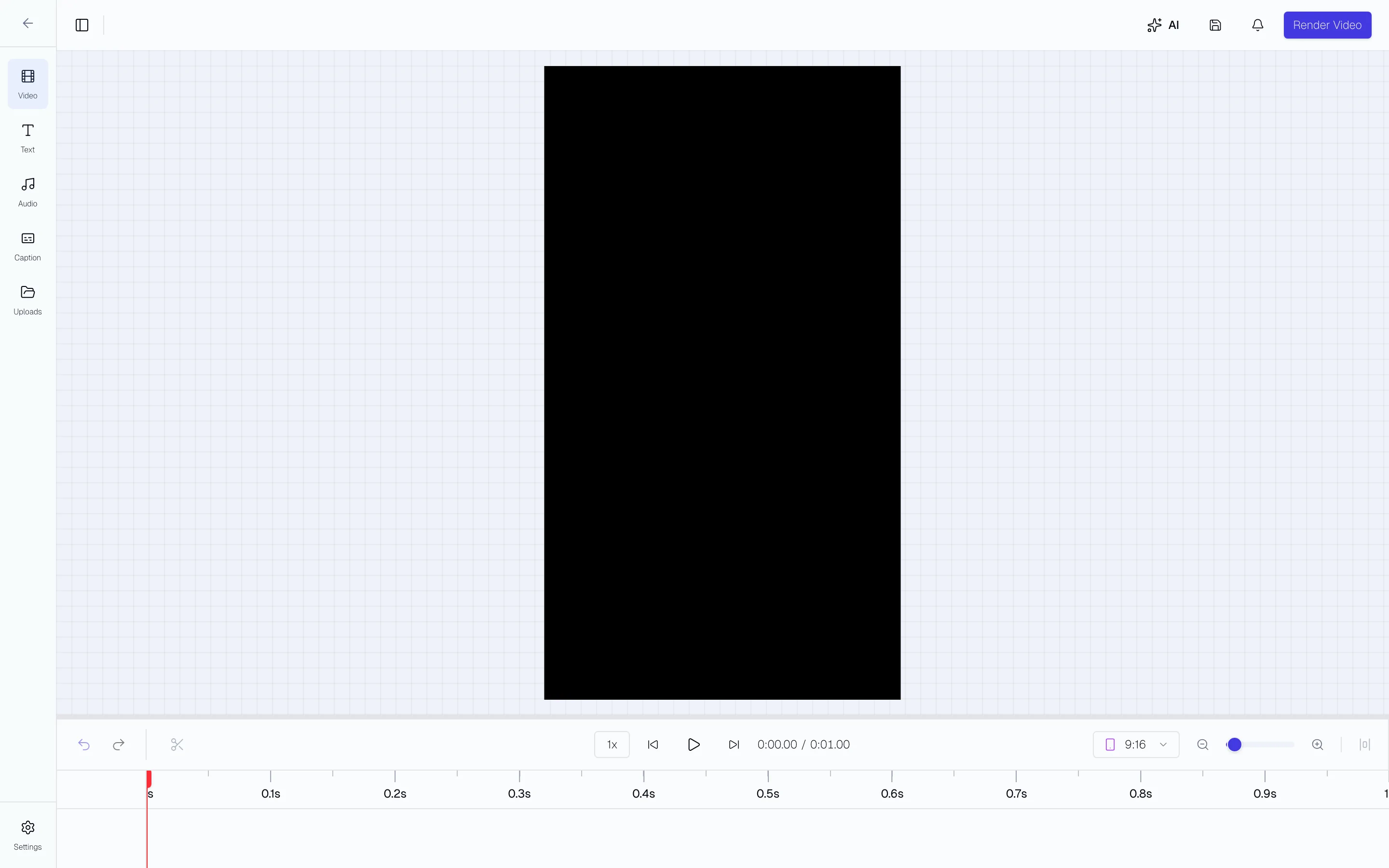 Video editor timeline with clips, captions, and text overlay controls