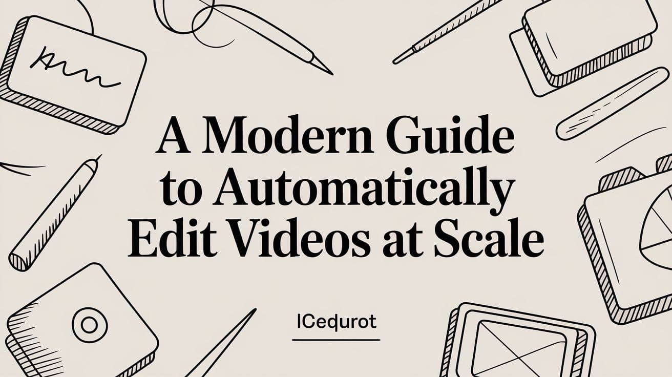 A Modern Guide to Automatically Edit Videos at Scale