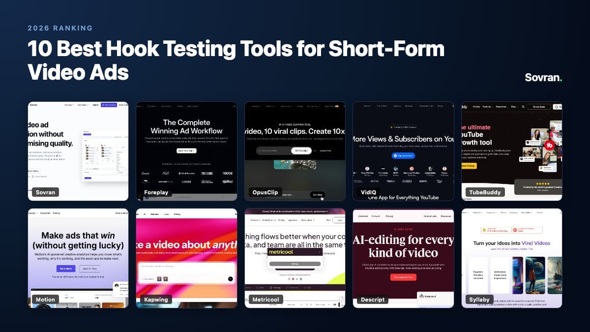 10 Best Hook Testing Tools for Short-Form Video Ads (2026)