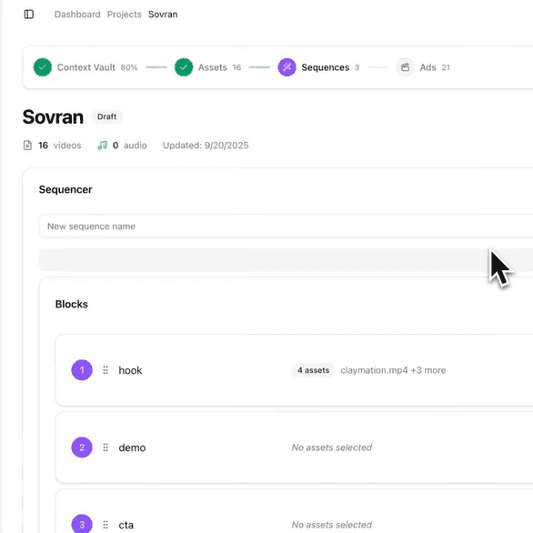 How to Automate Hook, Body, CTA Video Ad Variations: A Sovran.ai Walkthrough